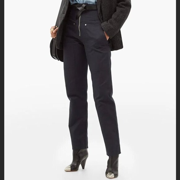 Isabel Marant Phil Trousers High Waist Black Pants Sz 4 - Picture 10 of 11